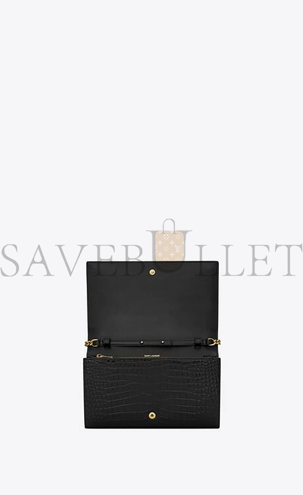 Y*L cassandre chain wallet in crocodile-embossed shiny leather 747464dnd1j1000 (22.5*14*4cm)