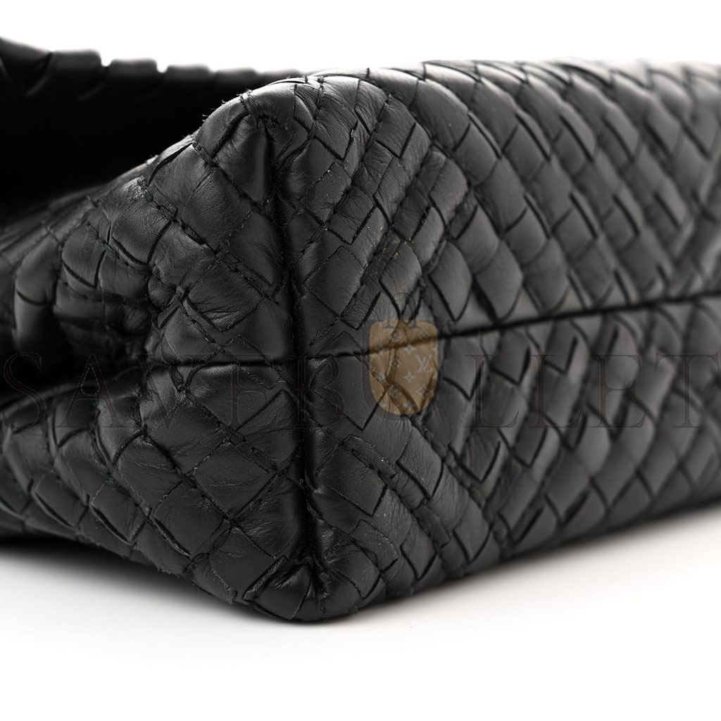 bo*te*ga Ve*ne*ta nappa intrecciato baby olimpia shoulder bag black (23*17*8cm)