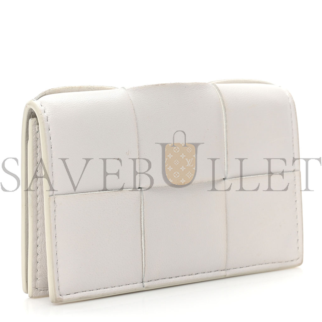 bo*te*ga Ve*ne*ta nappa maxi intrecciato card holder wallet white (12*8*3cm)