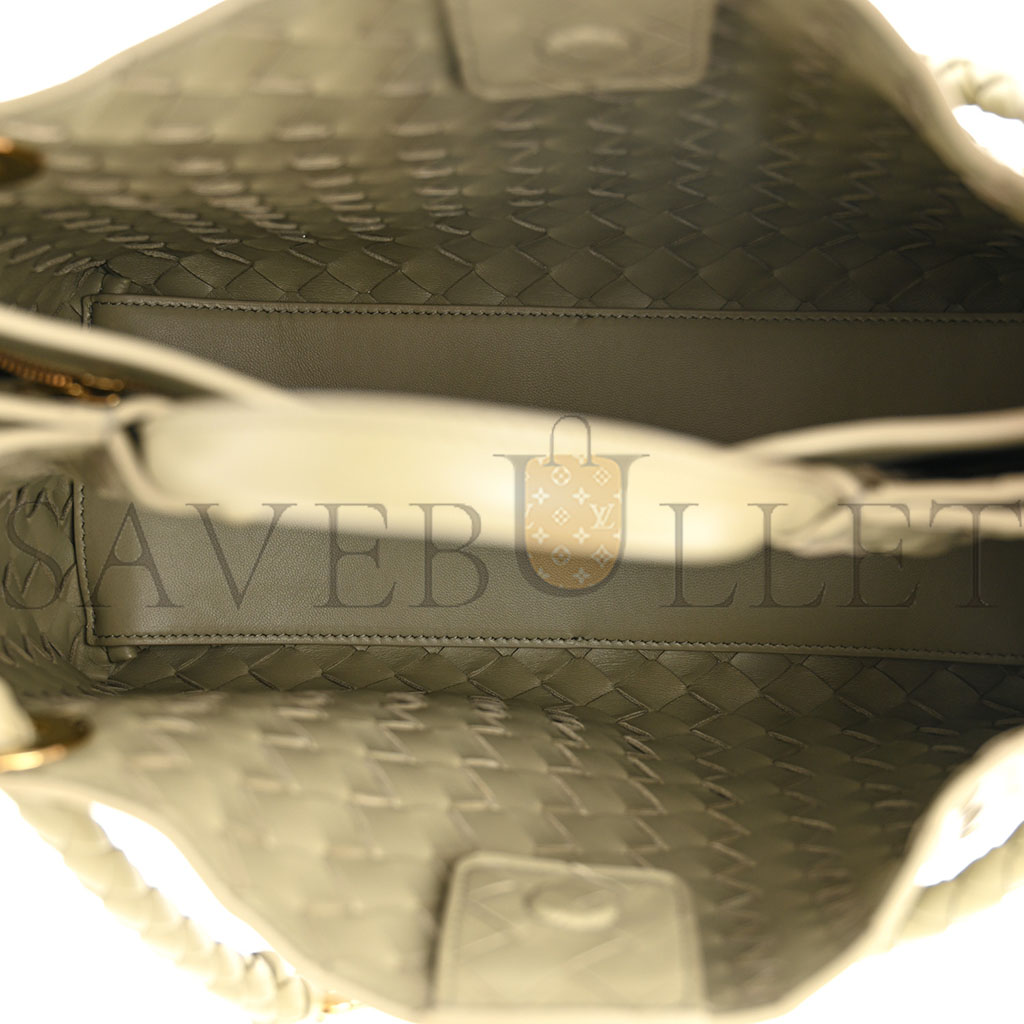 bo*te*ga Ve*ne*ta nappa intrecciato medium andiamo shoulder bag travertine (32*25*11cm)