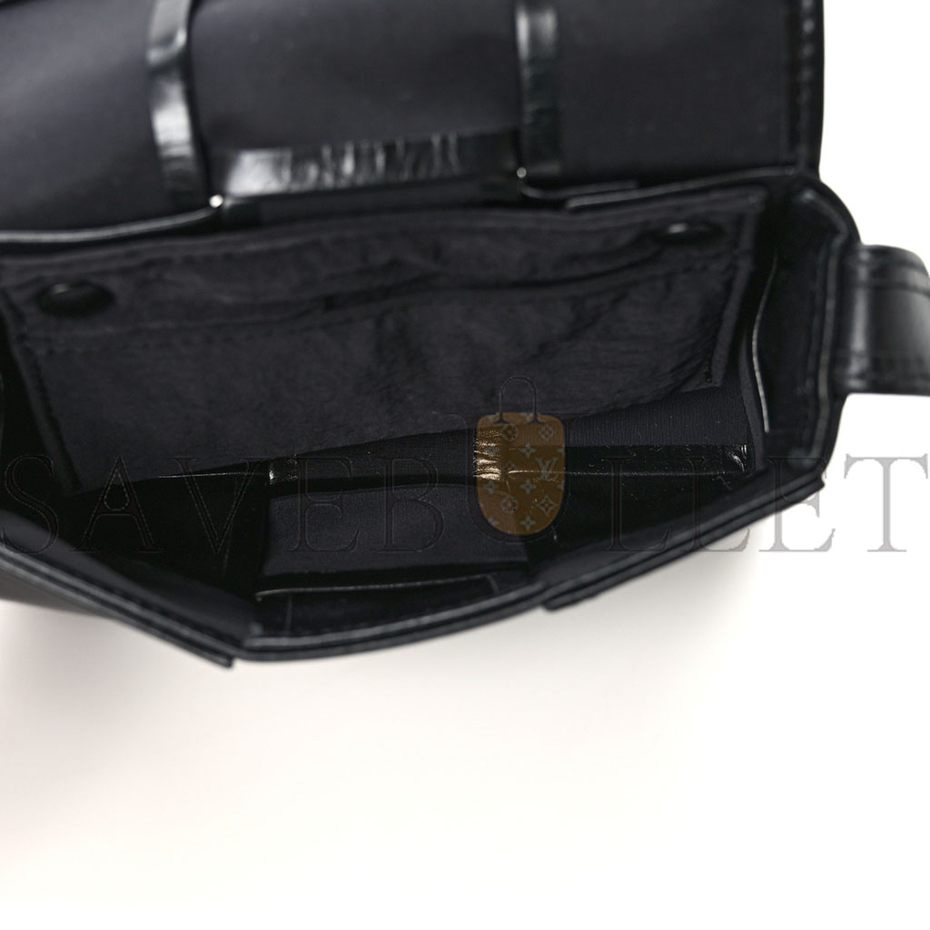 bo*te*ga Ve*ne*ta paper calfskin maxi intreccio extra mini cassette crossbody bag black (13*9*5cm)