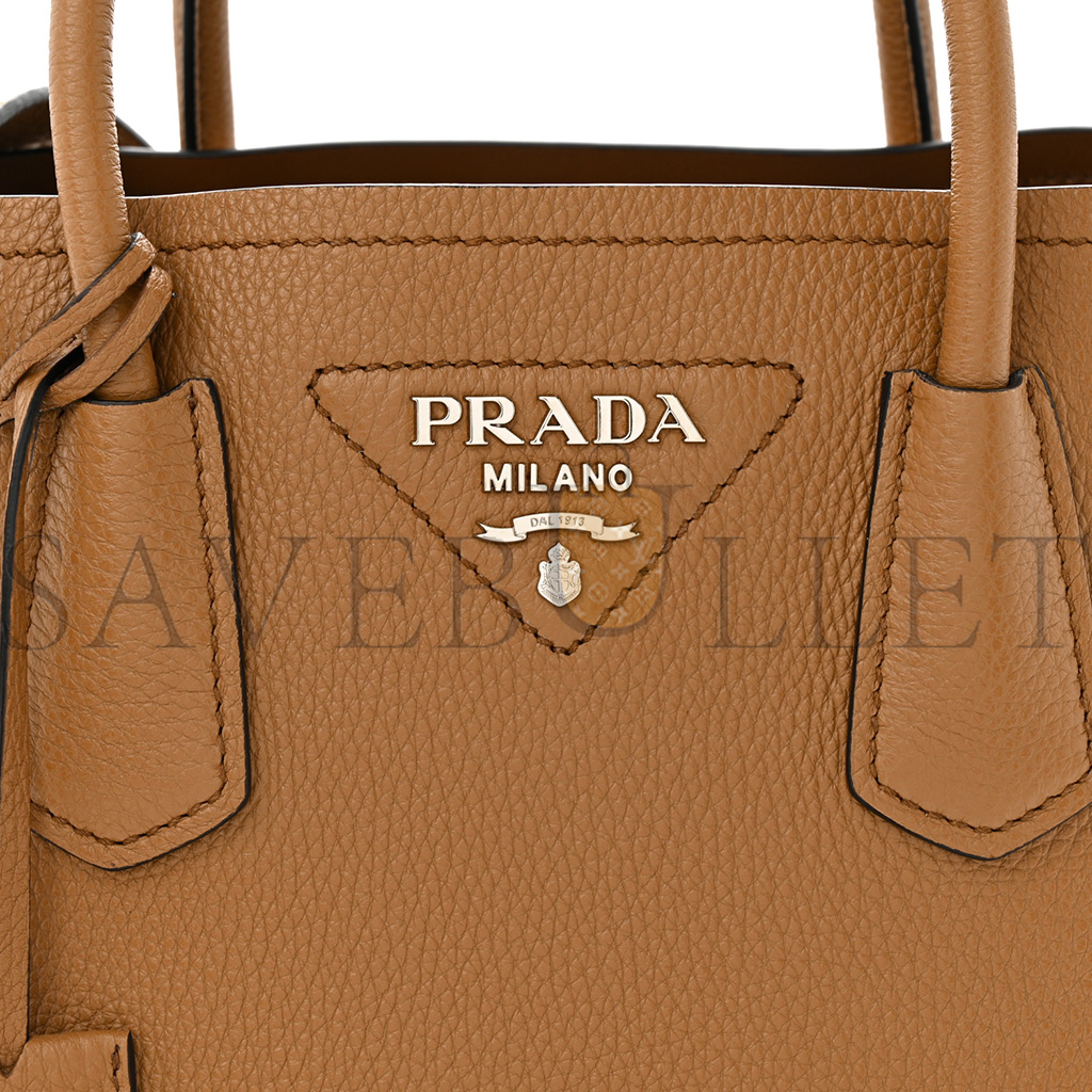 Pra*a vitello daino soft mini double bag caramel (25*18*10cm)