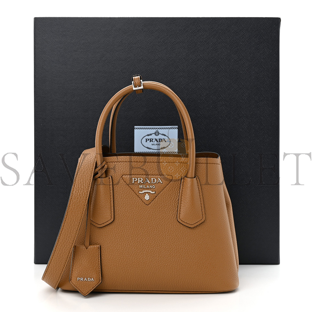 Pra*a vitello daino soft mini double bag caramel (25*18*10cm)