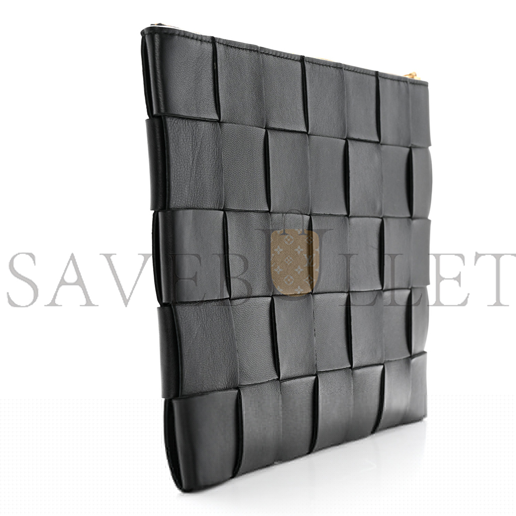 bo*te*ga Ve*ne*ta nappa maxi intrecciato cassette flat zip medium pouch black (28*20cm)