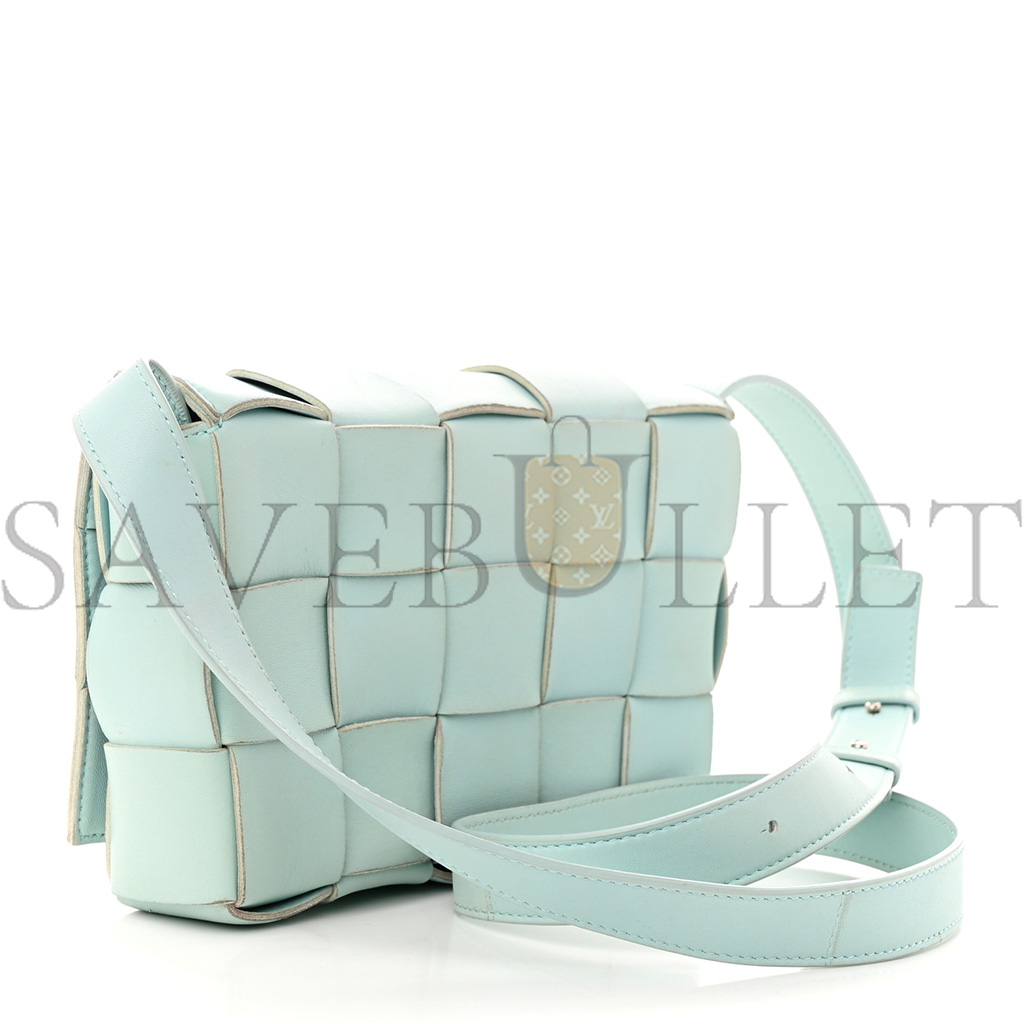 bo*te*ga Ve*ne*ta nappa maxi intreccio cassette bag teal washed (23*15*5.5cm)