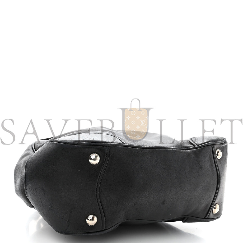 Pra*a calfskin swing chain frame bag black (25*23*10cm)
