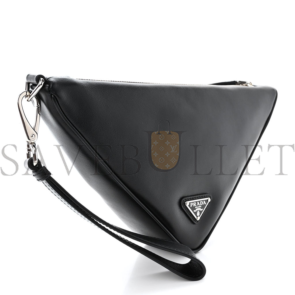 Pra*a grace lux triangle wristlet pouch black (27*15*6cm)