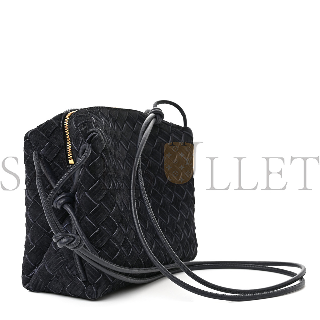 bo*te*ga Ve*ne*ta suede intrecciato small loop camera bag space (21*17*10cm)