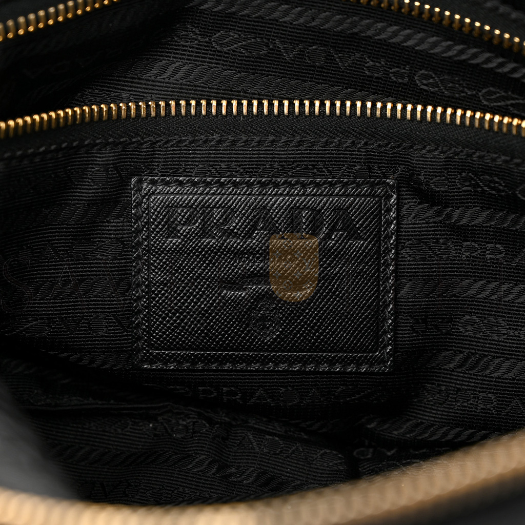 Pra*a nylon animalier boston bag black (33*20*15cm)