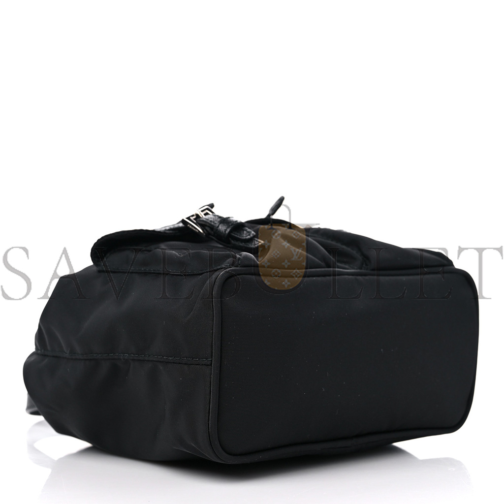 Pra*a nylon vela mini crossbody backpack black (19*19*9cm)