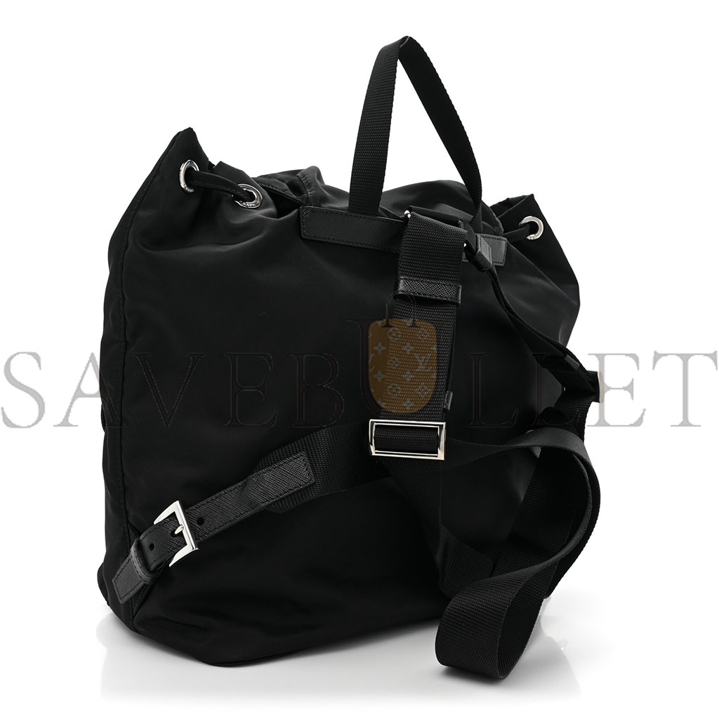 Pra*a re-nylon tessuto saffiano medium backpack black (29*28*15cm)