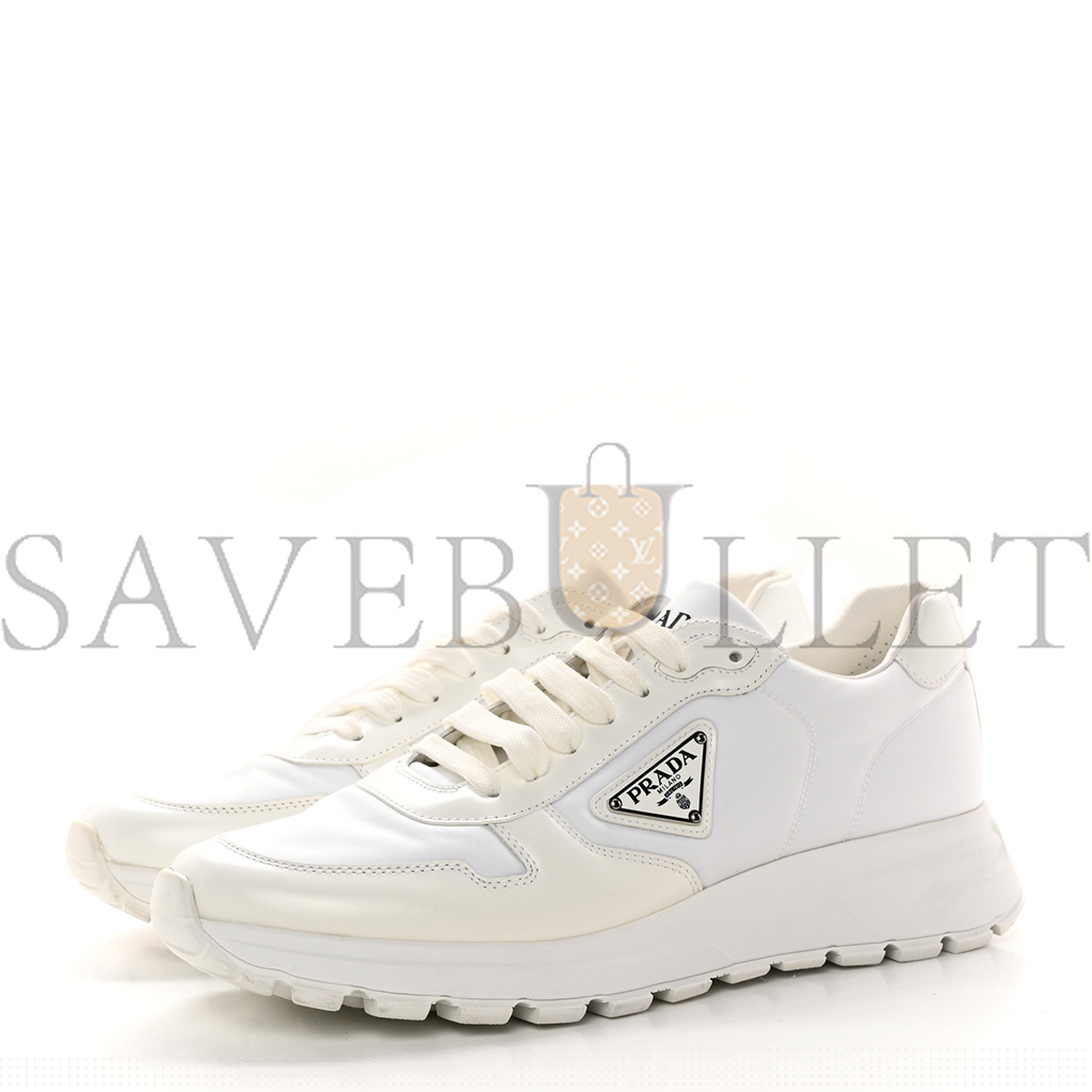 Pra*a re-nylon spazzolato metal triangle logo mens prax 01 45mm sneakers 8 white