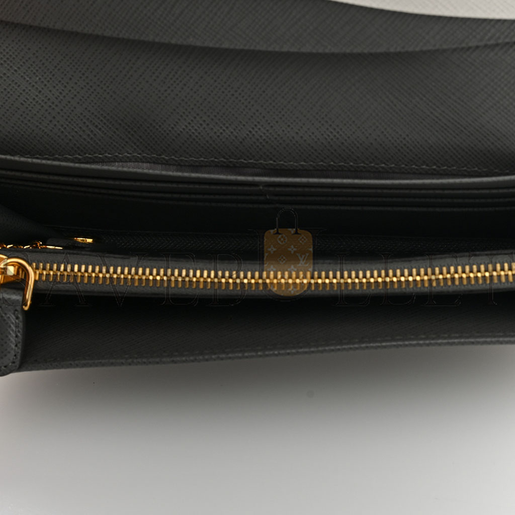 Pra*a saffiano continental flap wallet marmo (18*10*3cm)