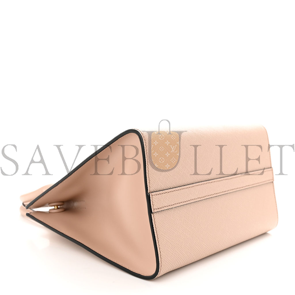 Pra*a saffiano cuir small monochrome top handle tote cipria (25*20*13cm)