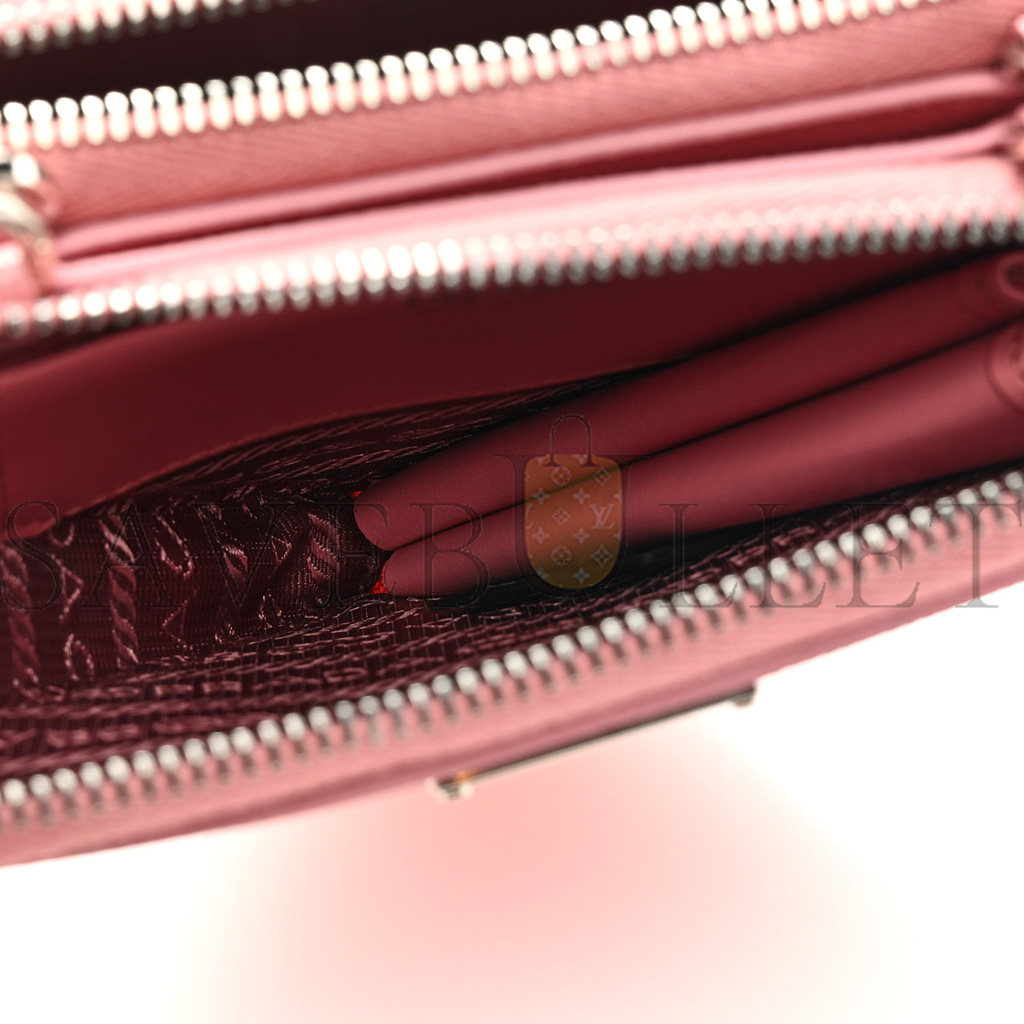 Pra*a saffiano mini crossbody pouch petal pink (15*10*4cm)