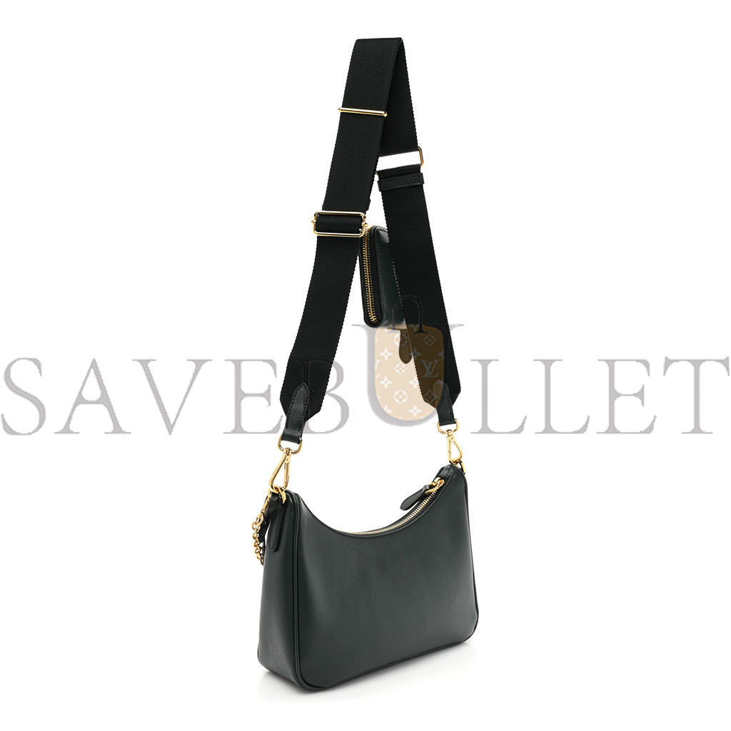 Pra*a saffiano re-edition 2005 shoulder bag smeraldo (22*18*6cm)