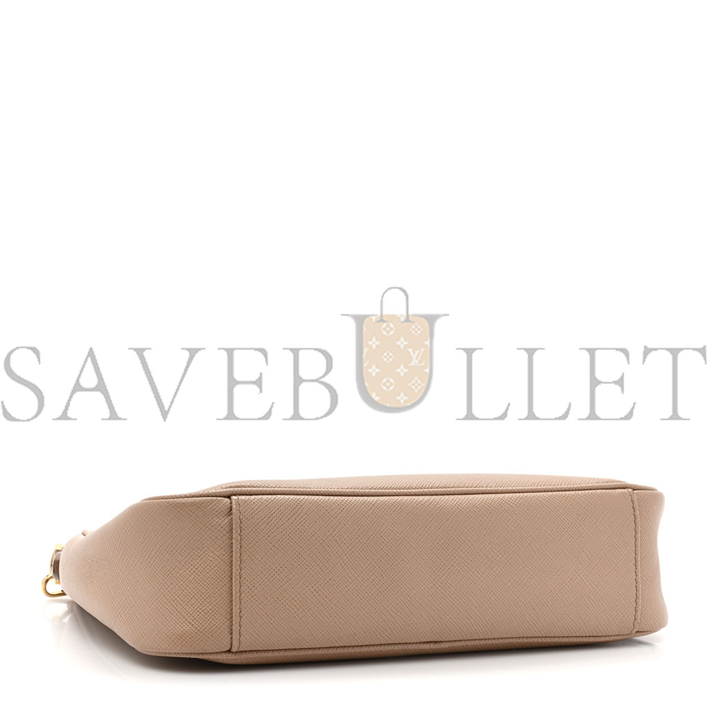 Pra*a saffiano re-edition 2005 shoulder bag cammeo beige (22*18*6cm)