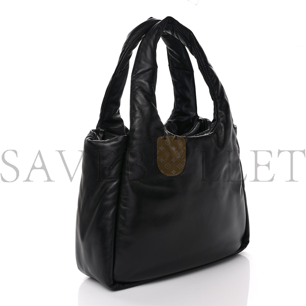 Pra*a soft nappa medium padded shoulder bag black (30*25*11cm)