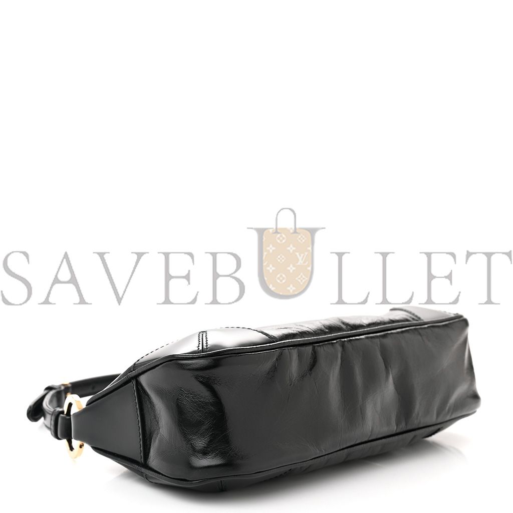 Pra*a vitello shine brushed calfskin re-edition 2002 shoulder bag black (24*10*6cm)