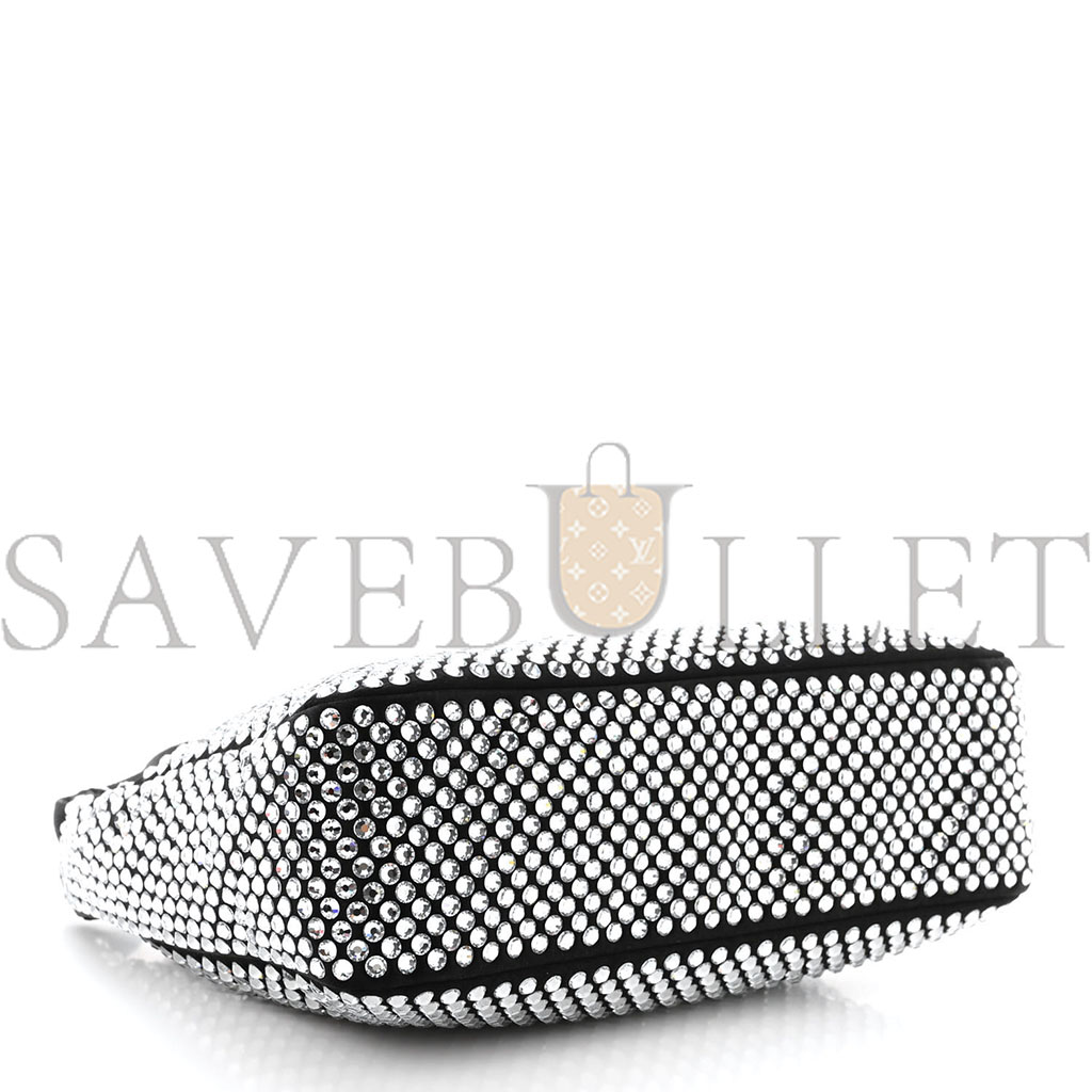 Pra*a satin crystal mini re-edition 2000 bag black (22*17*6cm)