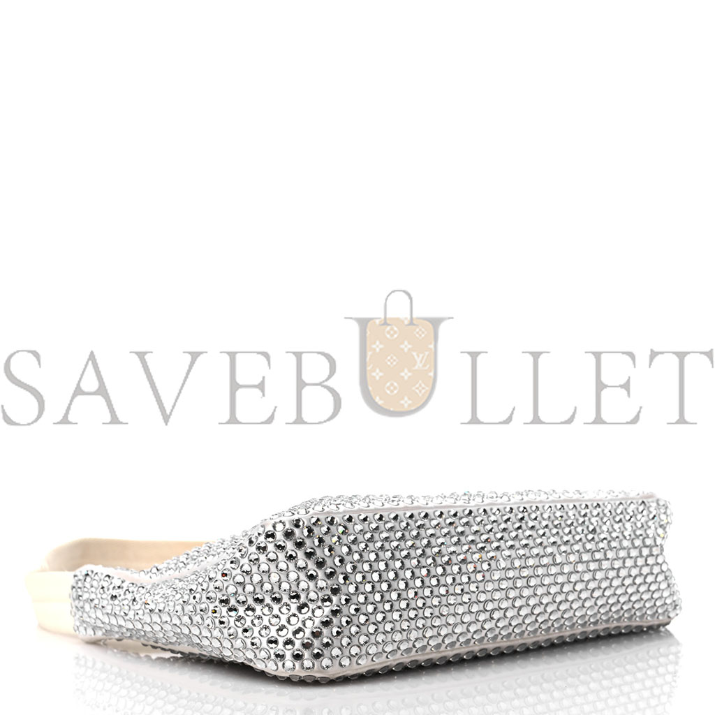 Pra*a satin crystal mini re-edition bag white (23*16*8cm)