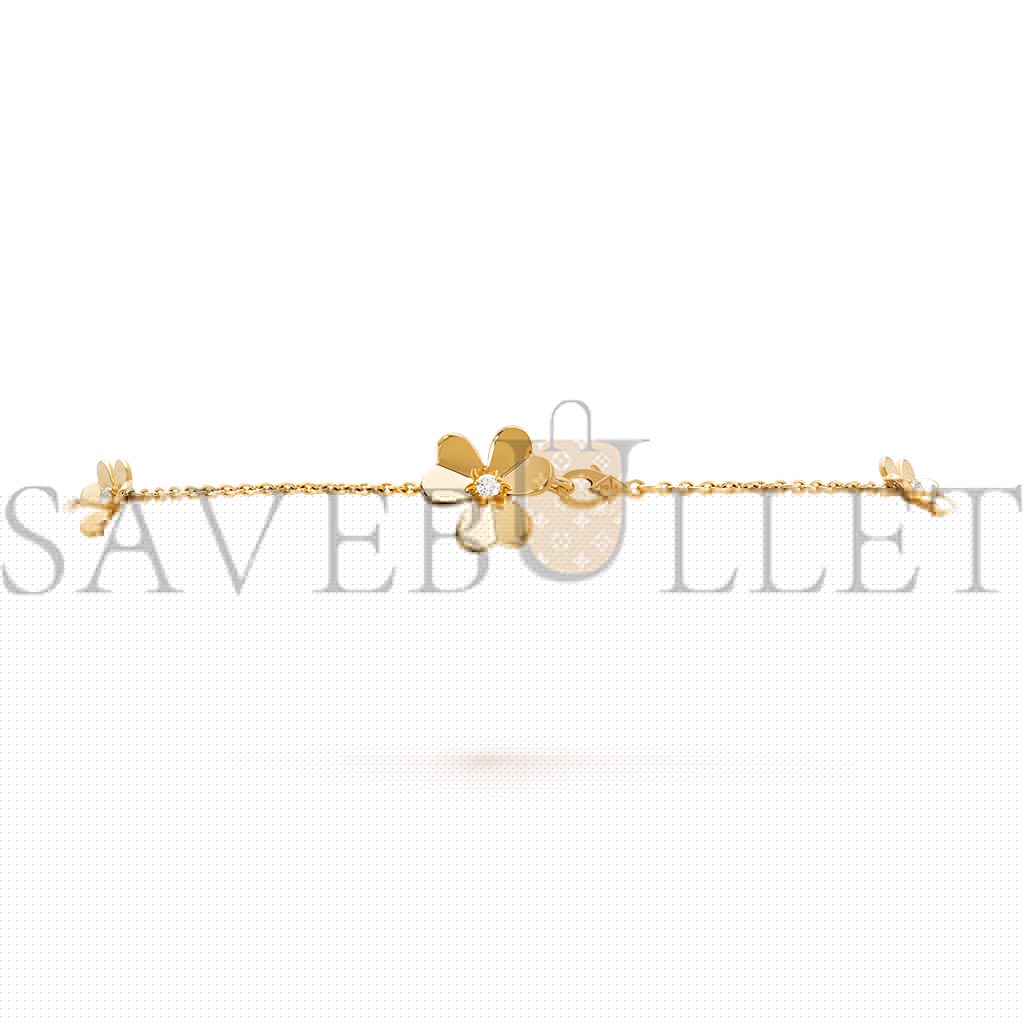 v*n cl*f arpels frivole necklace, 9 flowers - yellow gold, Di*m*nd vcard31500