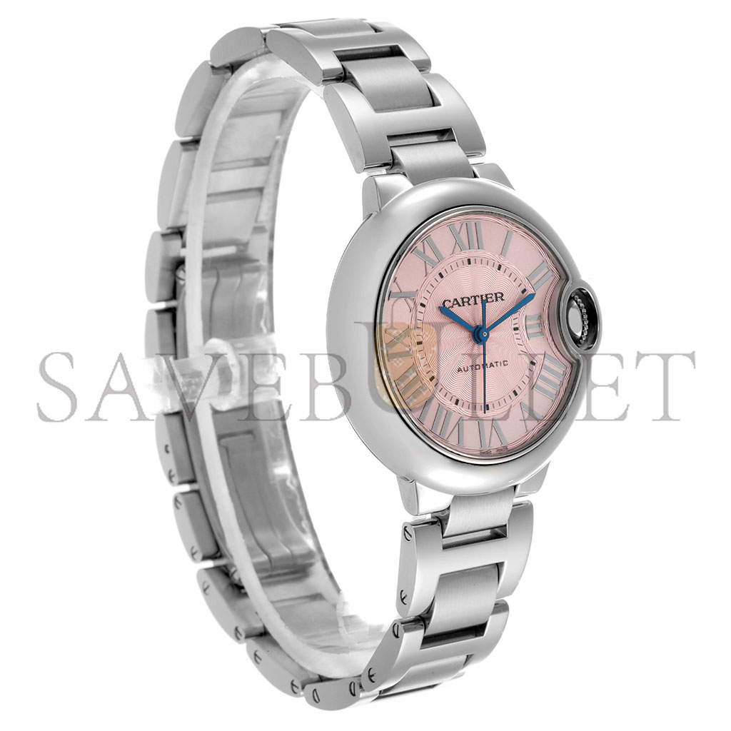 Ca*t*er ballon bleu midsize steel pink dial ladies watch w6920041