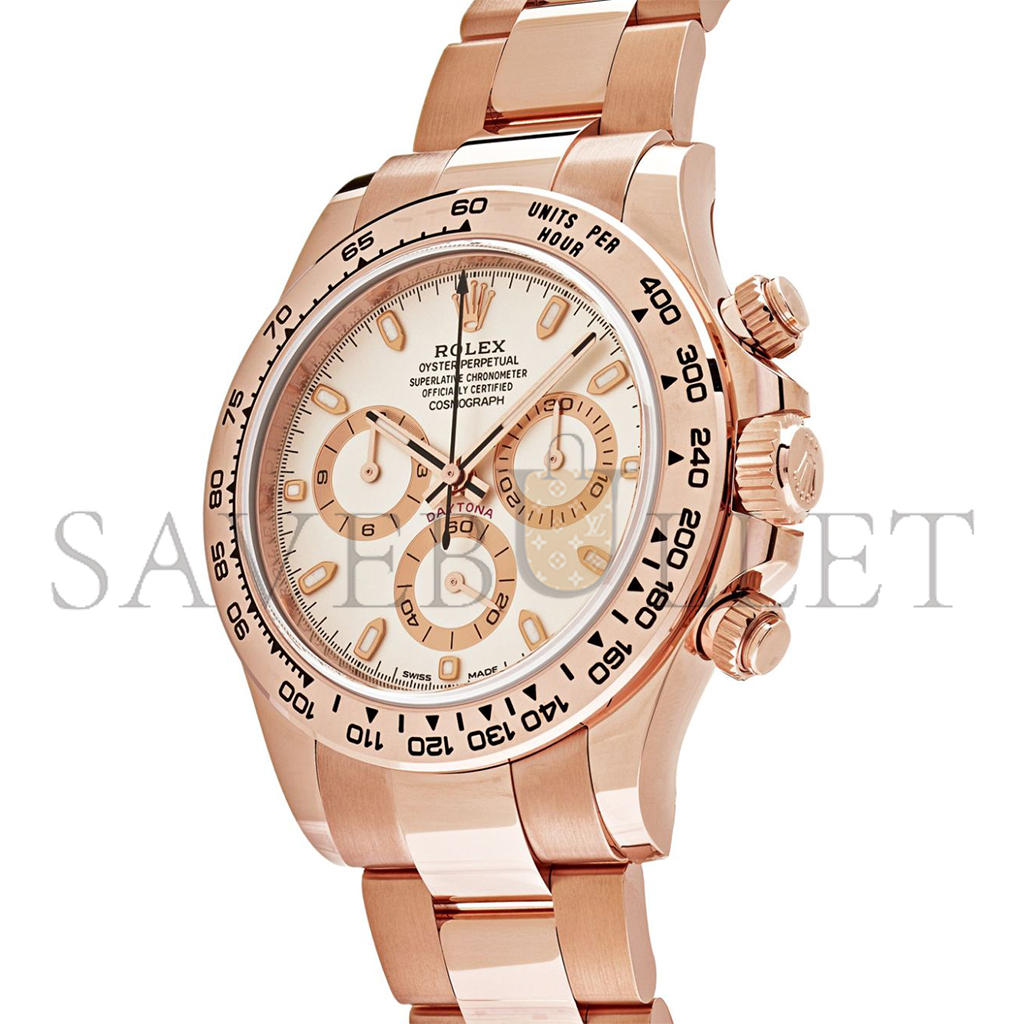 R*l*x daytona 18ct everose gold automatic ivory dial watch 116505-0005