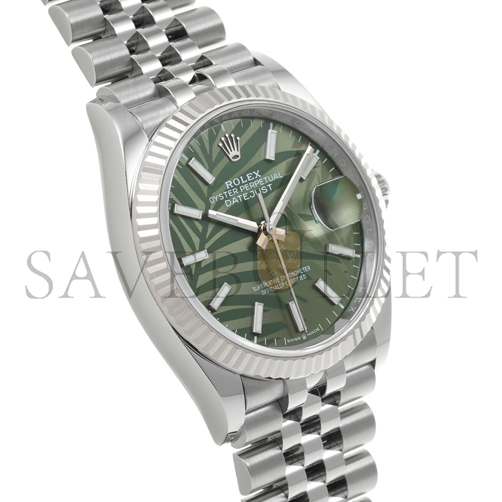 R*l*x datejust olive green palm theme 41mm watch 126234-0047