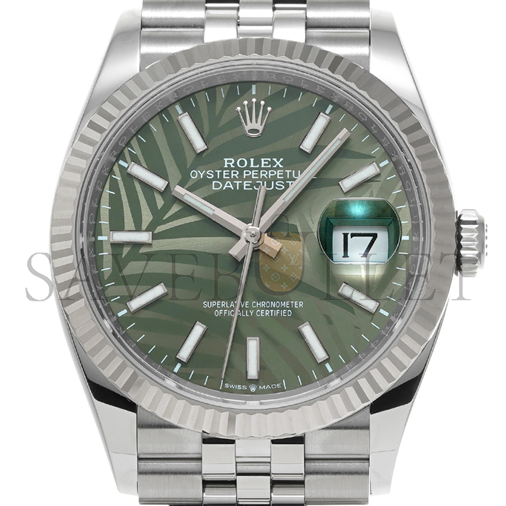 R*l*x datejust olive green palm theme 41mm watch 126234-0047