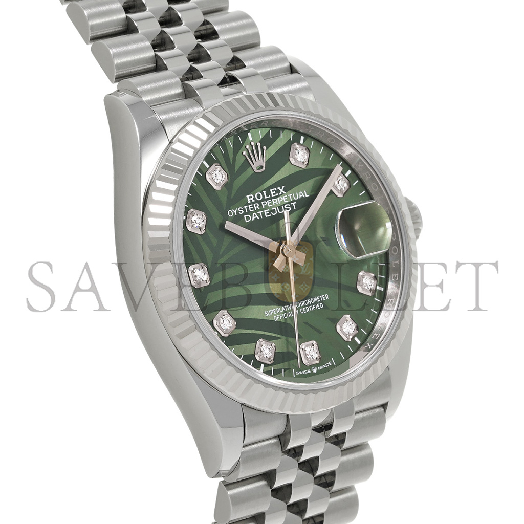 R*l*x datejust olive green palm theme 41mm watch 126234-0055