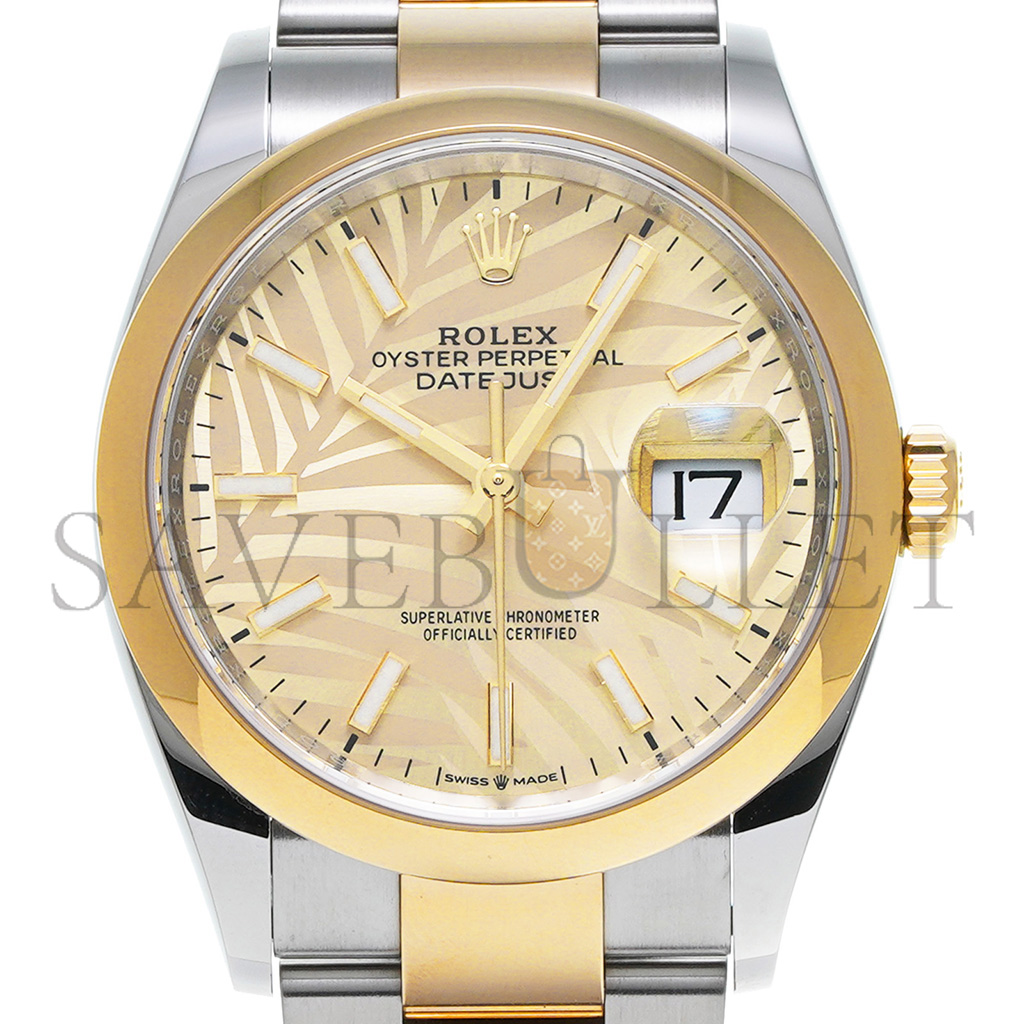 R*l*x datejust golden palm pattern watch 126203