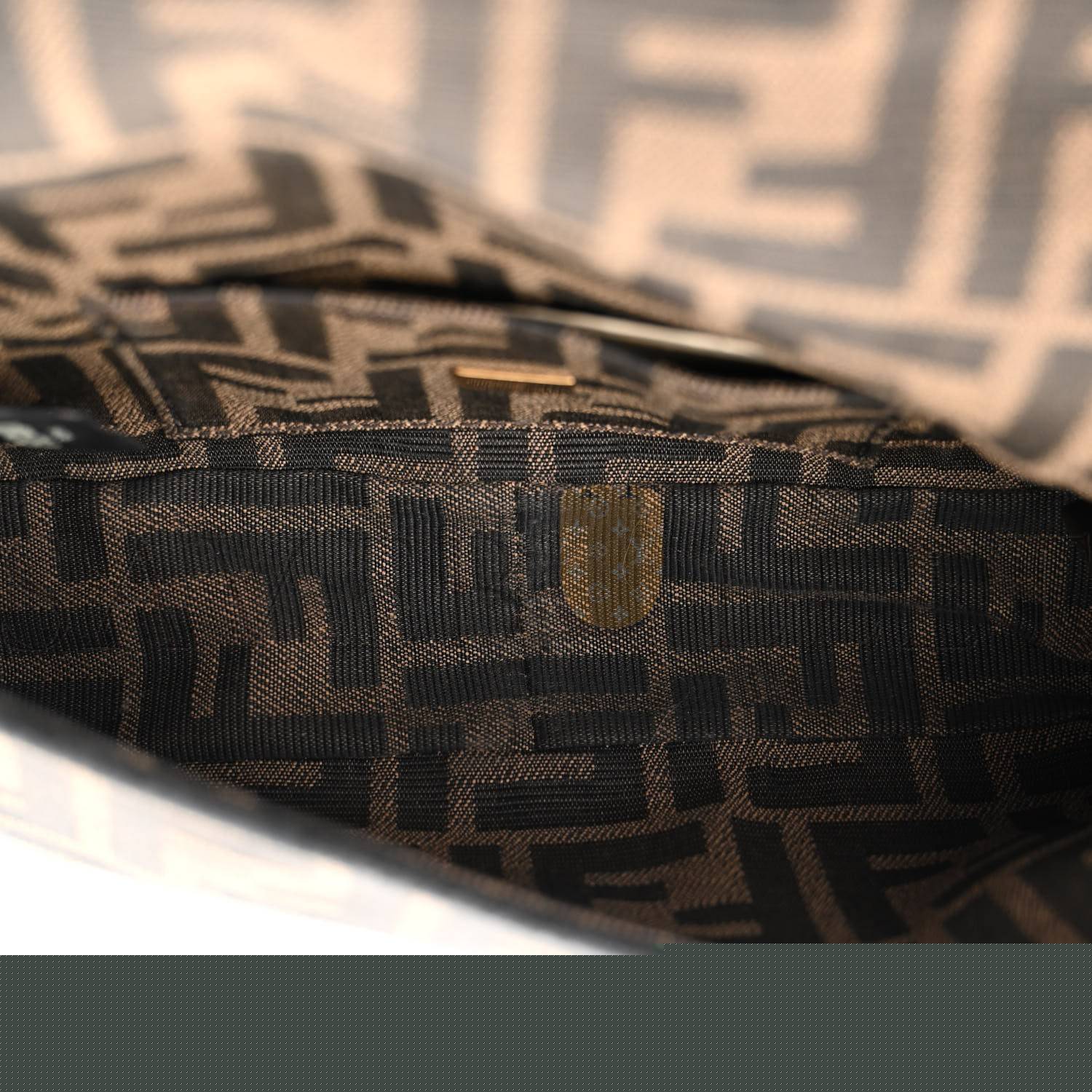 F**di fabric jacquard ff 1974 mini baguette tobacco moro black (18*11*5cm)