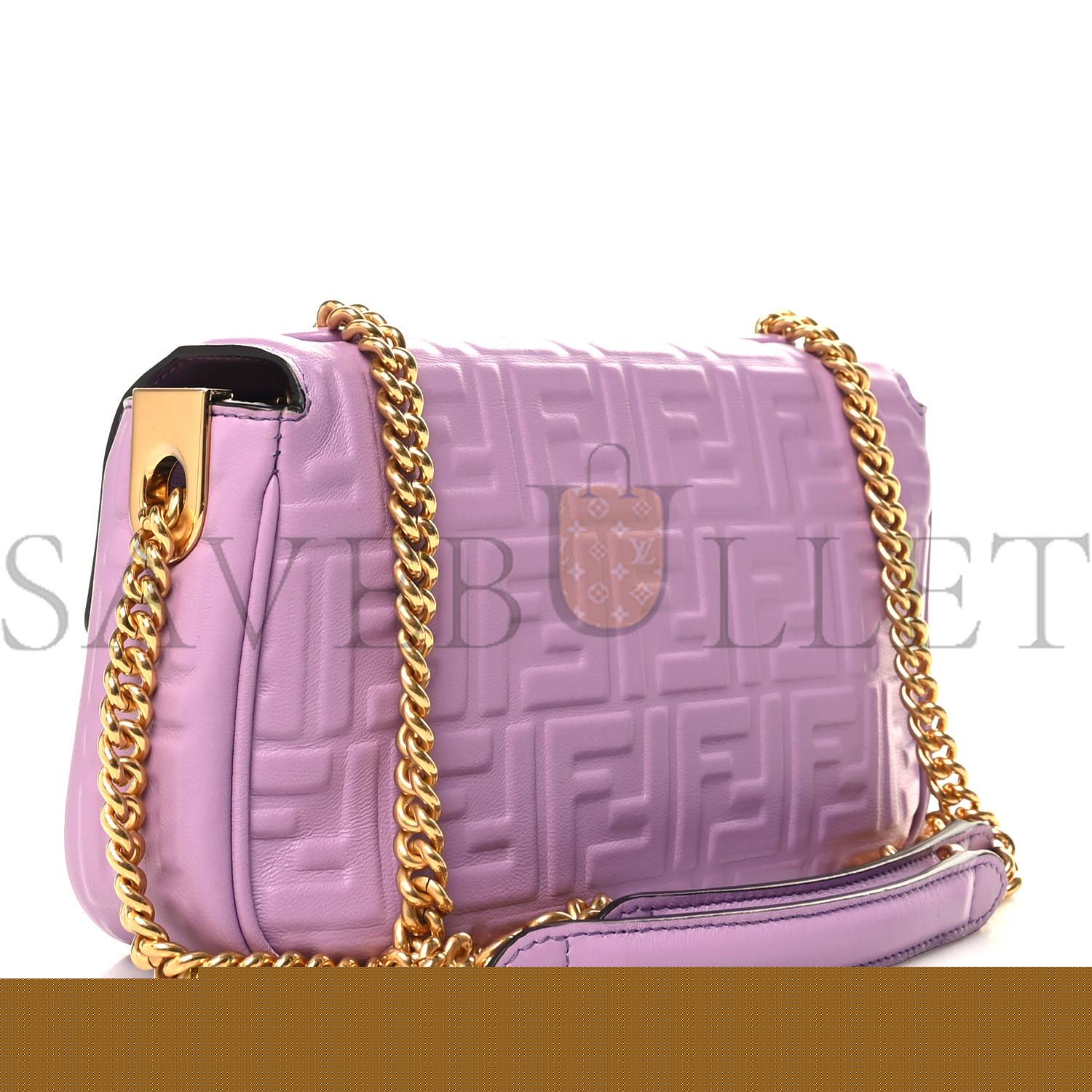 F**di nappa small ff embossed midi chain baguette violetta (23*13*6cm)