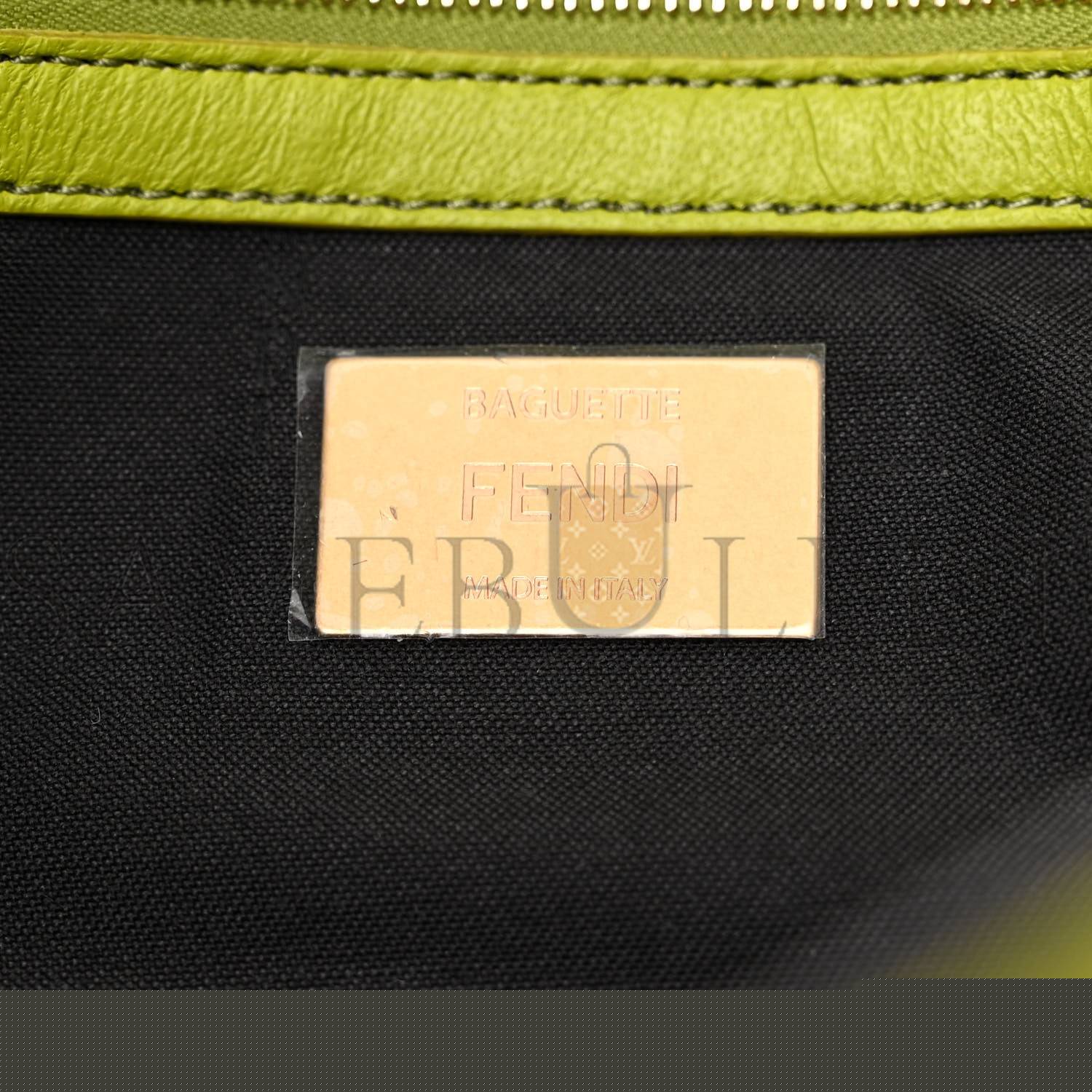 F**di nappa ff 1974 embossed baguette wasabi (26*15*5cm)