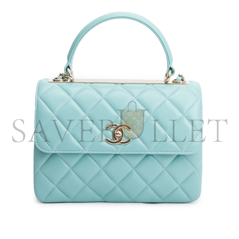 Ch**el lambskin quilted small trendy top handle bag a92236 (25*17*12cm)