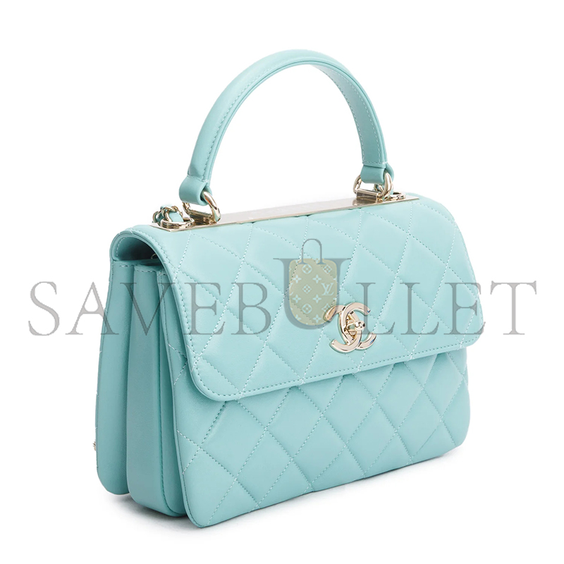 Ch**el lambskin quilted small trendy top handle bag a92236 (25*17*12cm)