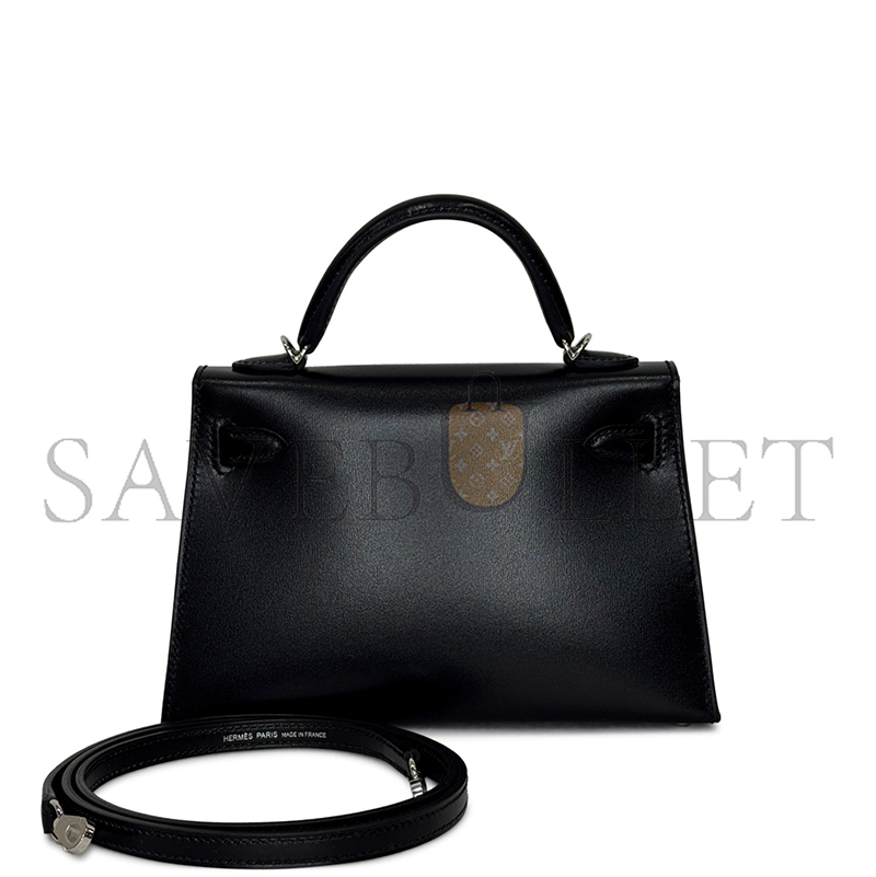 H**mes MASATER BLACK BOX CLOUTE STUDDED MINI KELLY II 20 PALLADIUM HARDWARE (20*12*6cm)