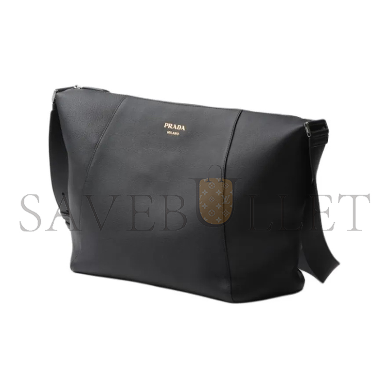 Pra*a logo-stamp leather shoulder bag 2vh177 (30*27.5*14cm)