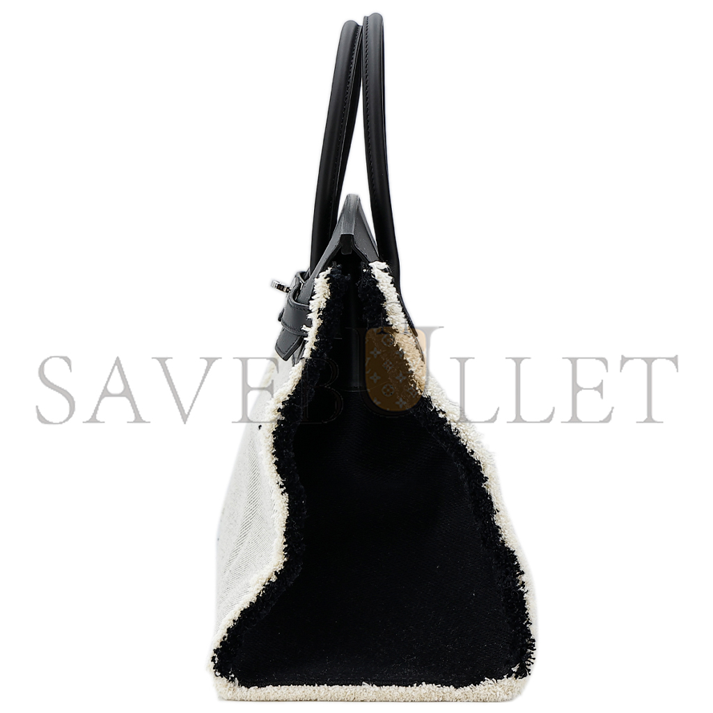 H**mes master birkin 35 fray handbag in black leather bk35fy89swclss (35*25*18cm)