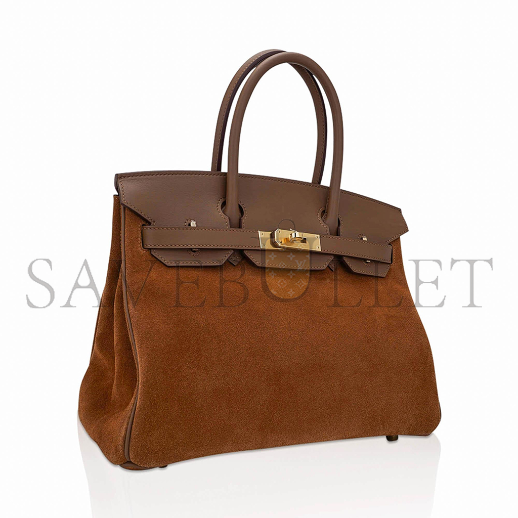 H**mes master birkin 30 chestnut gold buckle bag 58822833472 (30*22*16cm)