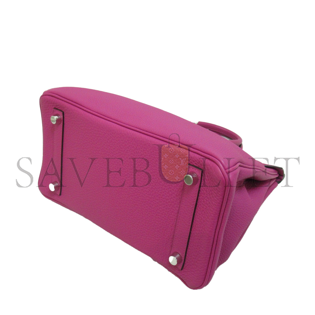 H**mes birkin 30 togo leather magnolia pink silver buckle bag 2101217510769 (30*20*13cm)