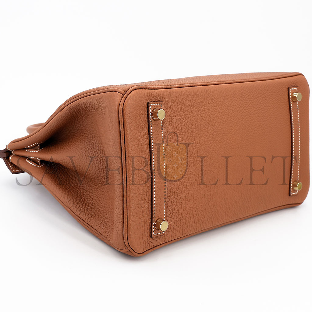 H**mes master birkin 30 togo leather golden brown gold buckle bag 5375750663 (30*23*15cm)