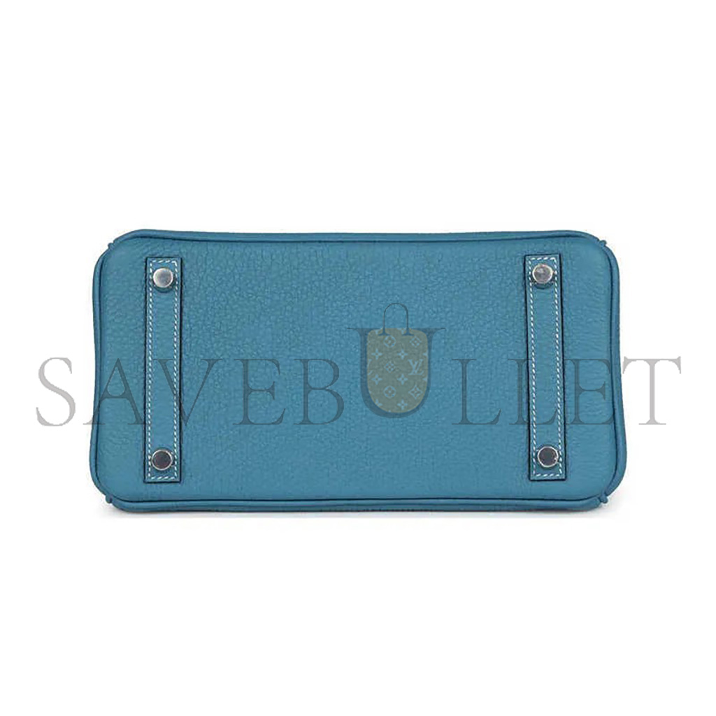 H**mes birkin 30 togo leather duck blue silver buckle 1015671846 (30*23*15cm)