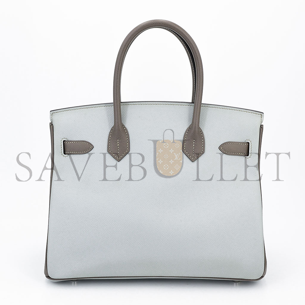 H**mes birkin 25 pearl grey goatskin with elephant grey gold buckle 3643937200 (25*20*13cm)