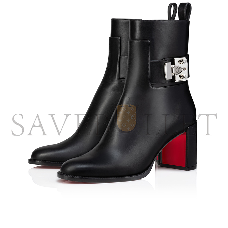 Ch**an louboutin booty lock 70 mm low boots-calf leather-black-women 1250114bk01