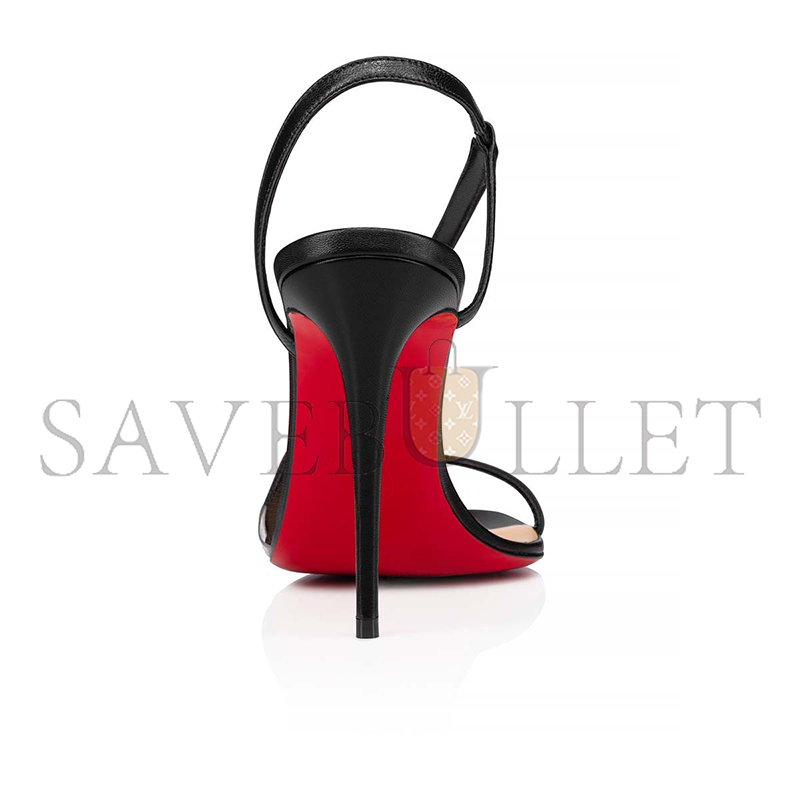 Ch**an louboutin rosalie 100 mm sandals-leather and pvc-black-women 3210190bk01