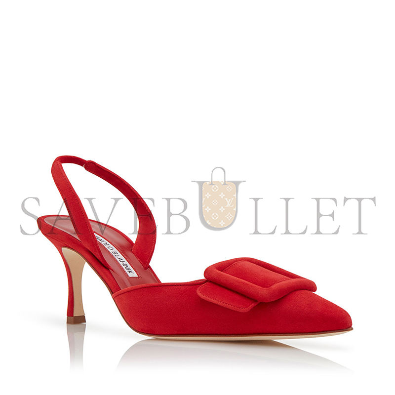 manolo blahnik maY*Li red suede slingback pumps 219-0182-0002