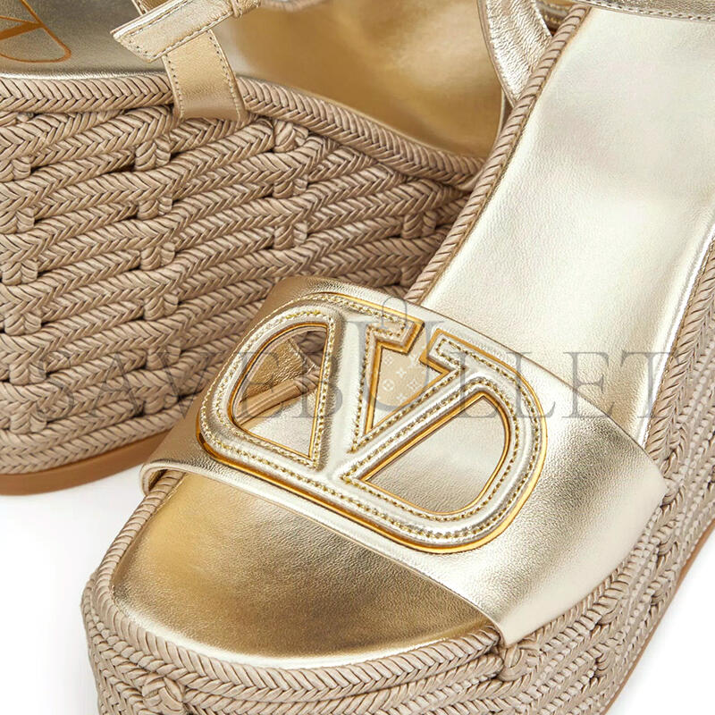 VALENTINO VLOGO CUT-OUT WEDGE SANDAL IN LAMINATED NAPPA LEATHER 110MM 4W2S0IJ6KPZ_YH4