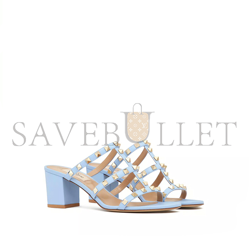 VALENTINO ROCKSTUD CALFSKIN LEATHER SLIDE SANDAL 60 MM 4W2S0C47VOD_ZQW